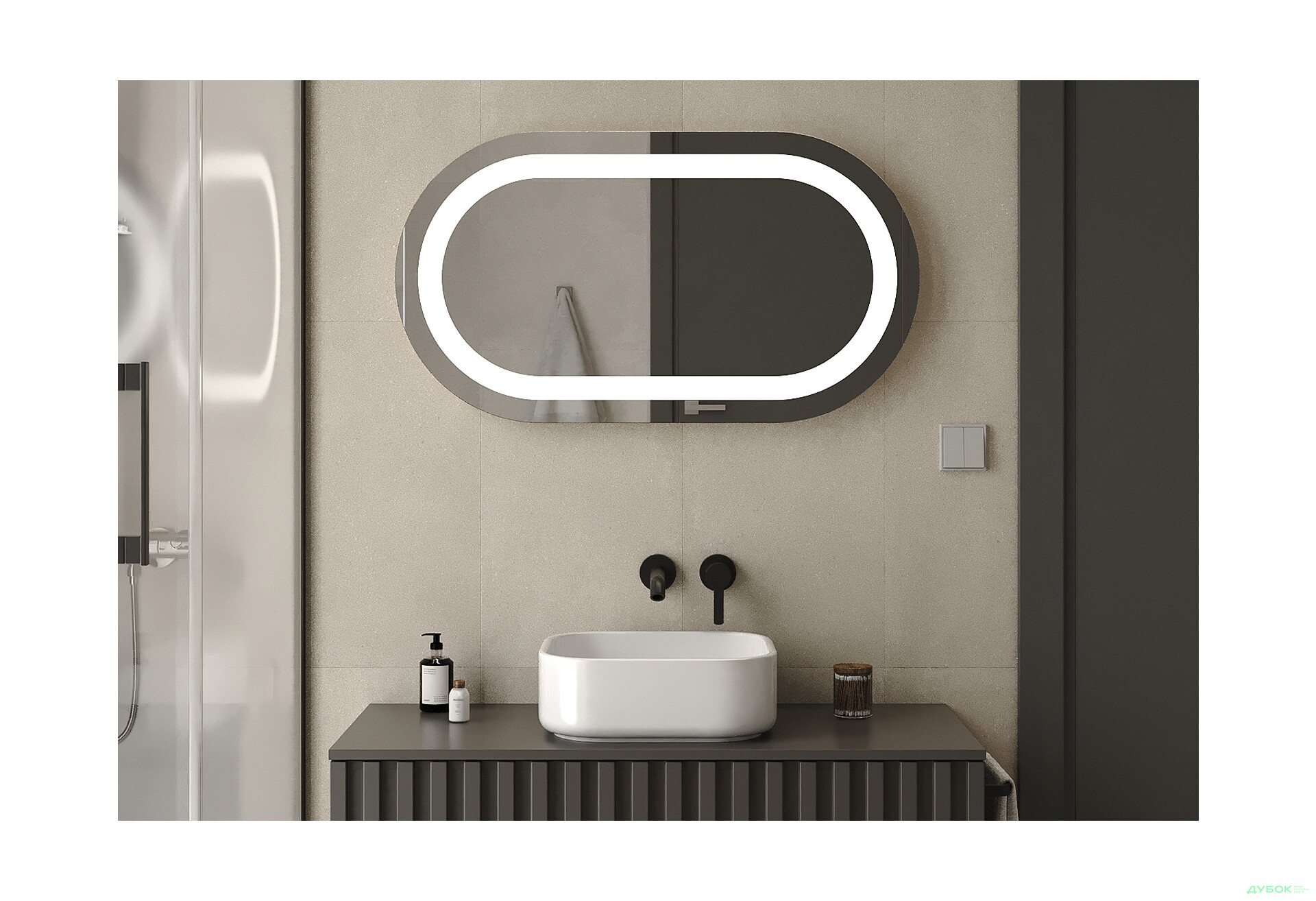 Зображення 7 - Дзеркало Лідс 800х500 кнопка Moreli