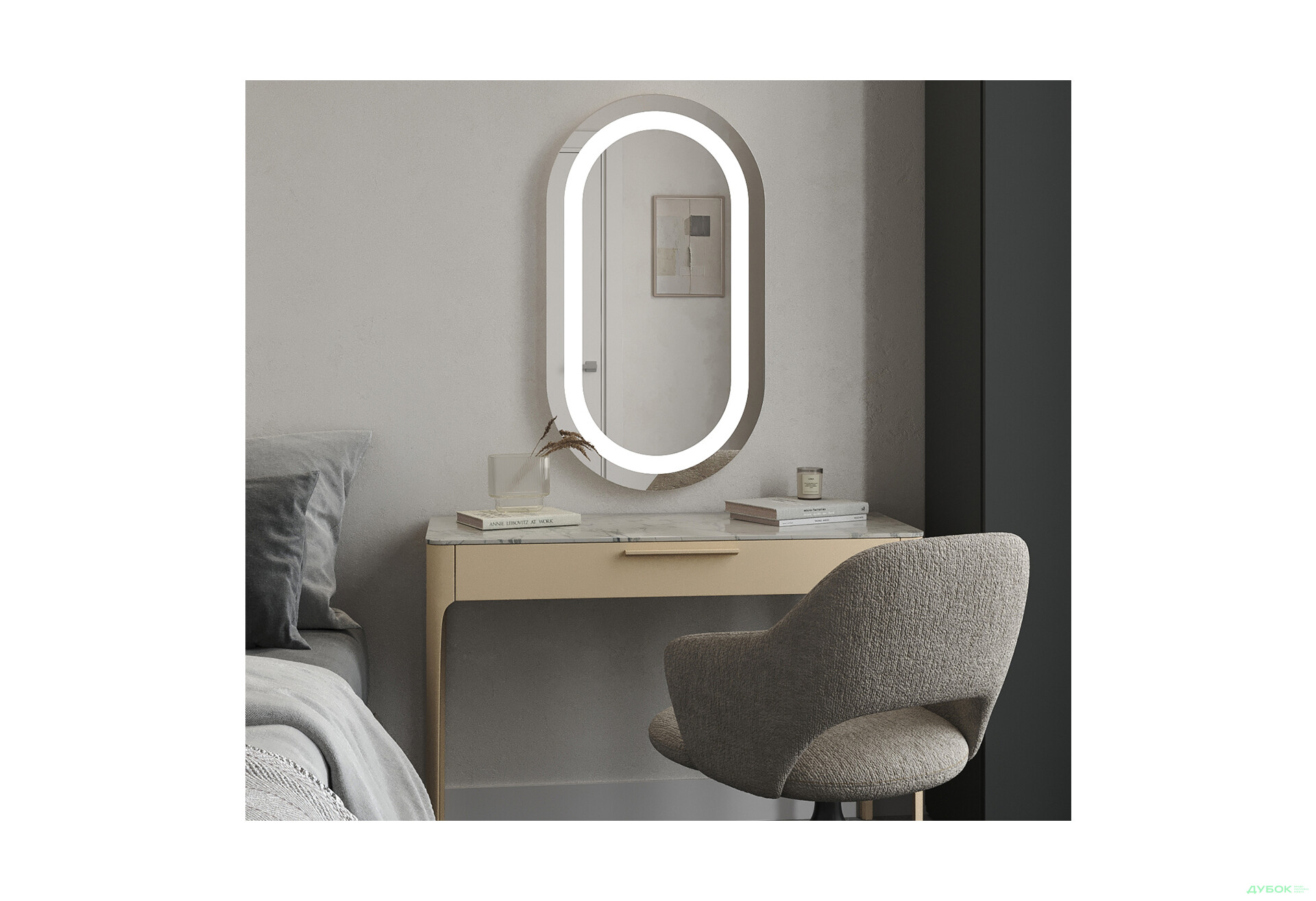 Зображення 2 - Дзеркало Лідс 800х500 кнопка Moreli