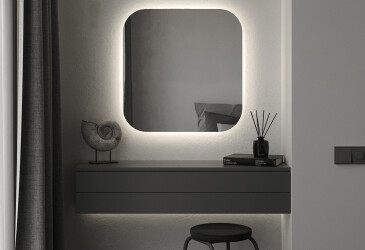 Зеркало Мадрид 700х700 кнопка Moreli