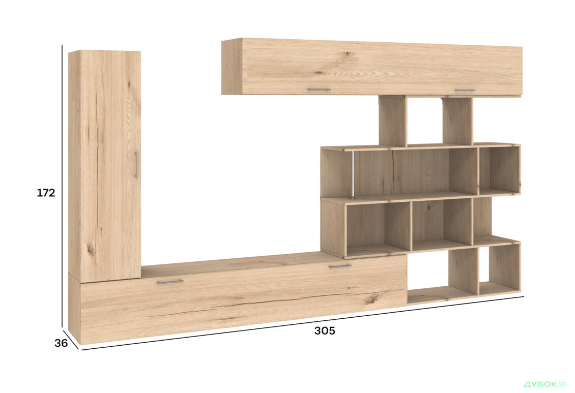 Зображення 4 - Стінка Київський стандарт Галатея Д 305 см дуб рая