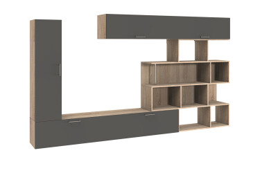 Стенка Киевский стандарт Галатея Д 305 см дуб сонома / антрацит