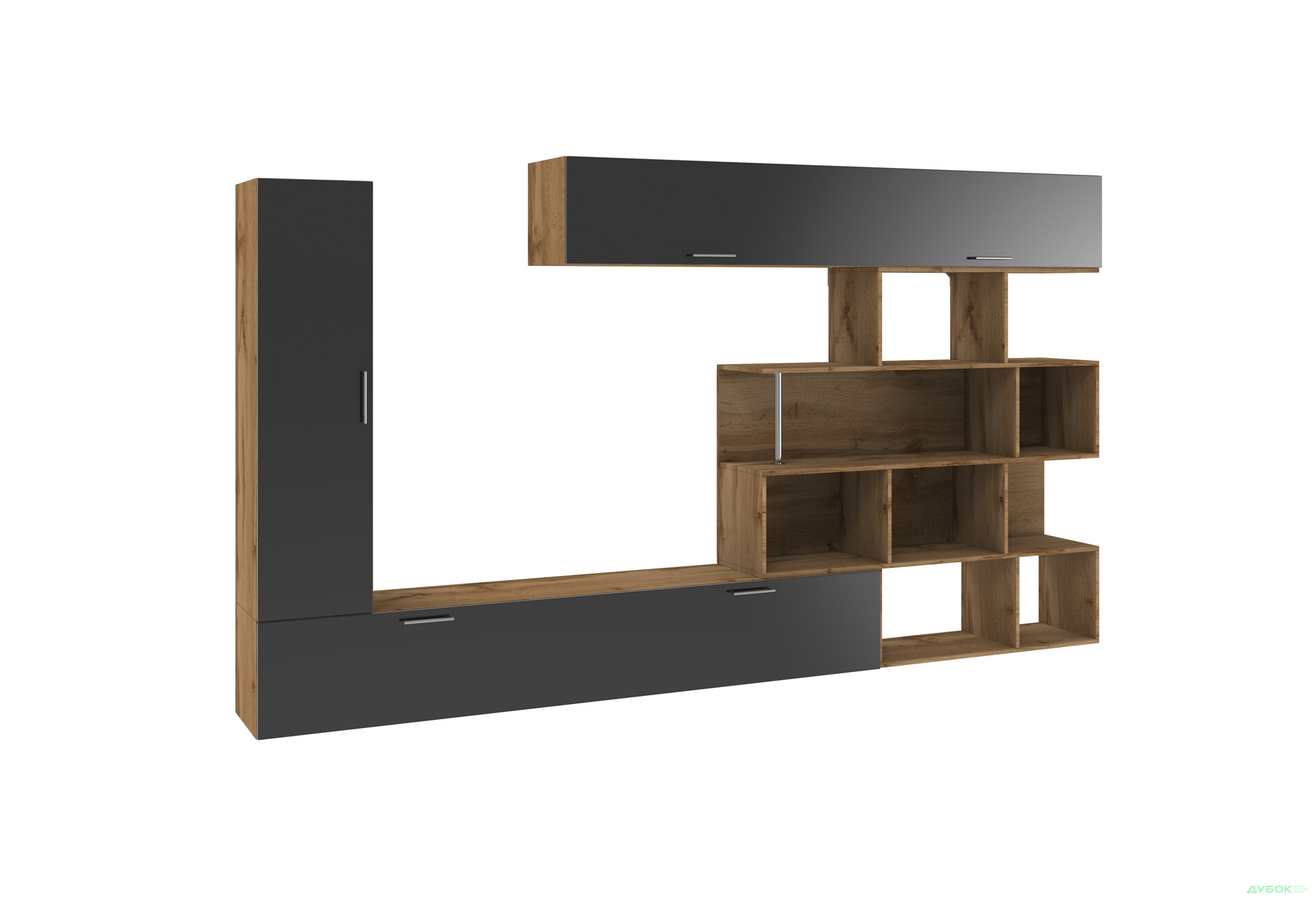 Изображение 1 - Стенка Киевский стандарт Галатея М 305 см дуб аппалачи / черный глянец