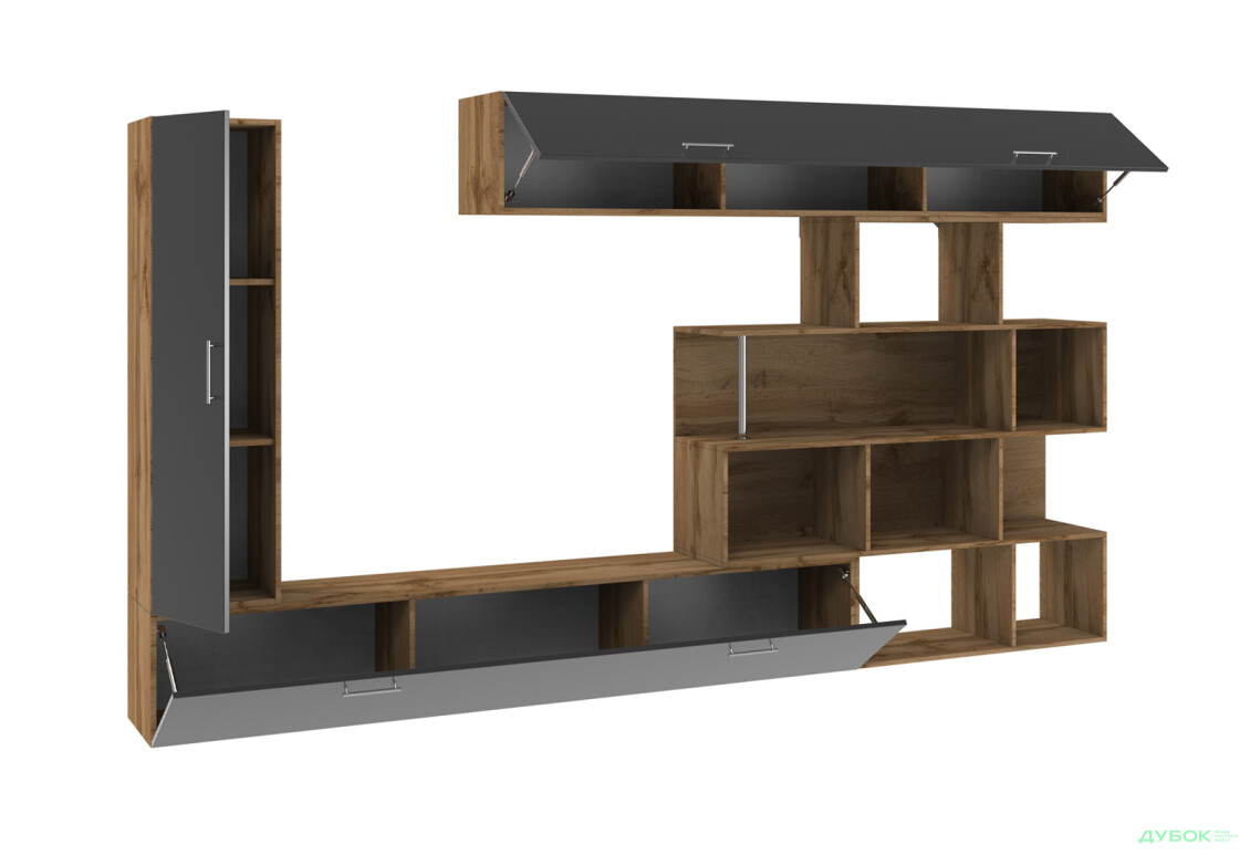 Изображение 3 - Стенка Киевский стандарт Галатея М 305 см дуб аппалачи / черный глянец