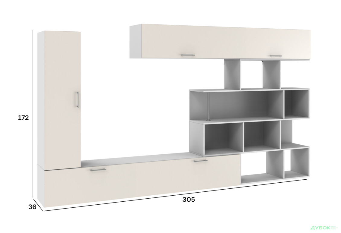 Изображение 4 - Стенка Киевский стандарт Галатея М 305 см нимфея альба / слоновая кость