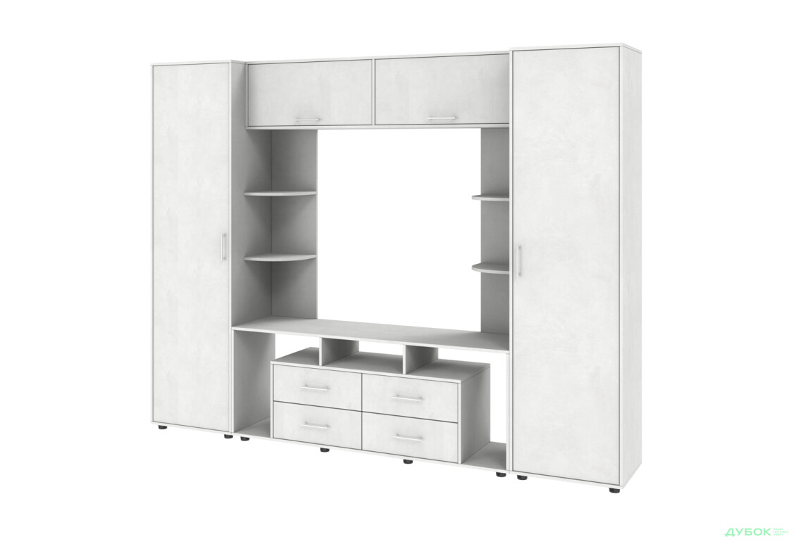 Стенка Киевский стандарт Юта Д 270 см бетон стайл