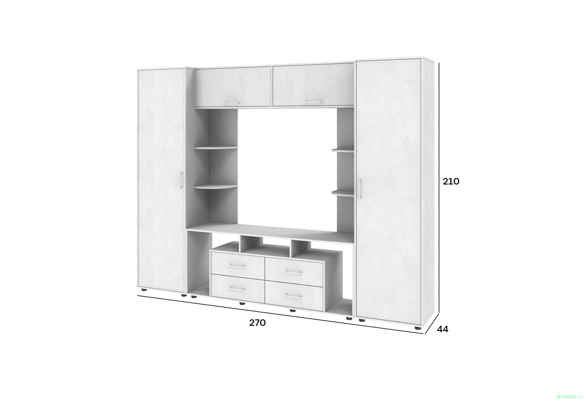 Изображение 4 - Стенка Киевский стандарт Юта Д 270 см бетон стайл