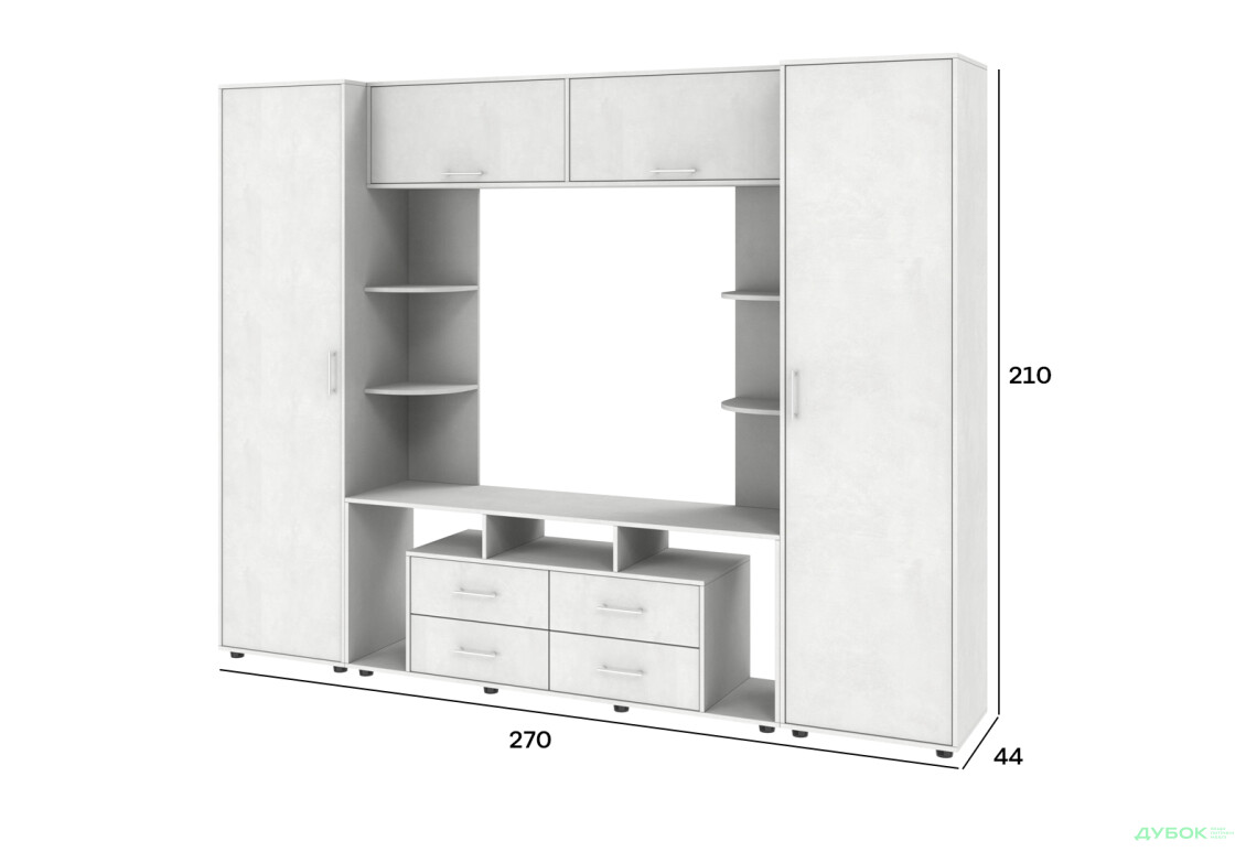 Изображение 4 - Стенка Киевский стандарт Юта Д 270 см бетон стайл