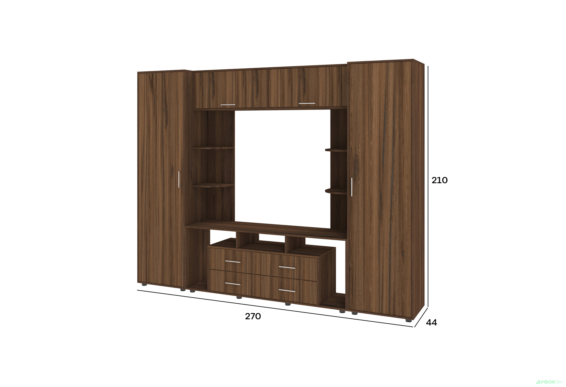 Изображение 4 - Стенка Киевский стандарт Юта Д 270 см орех макадамия / дуб ливорно