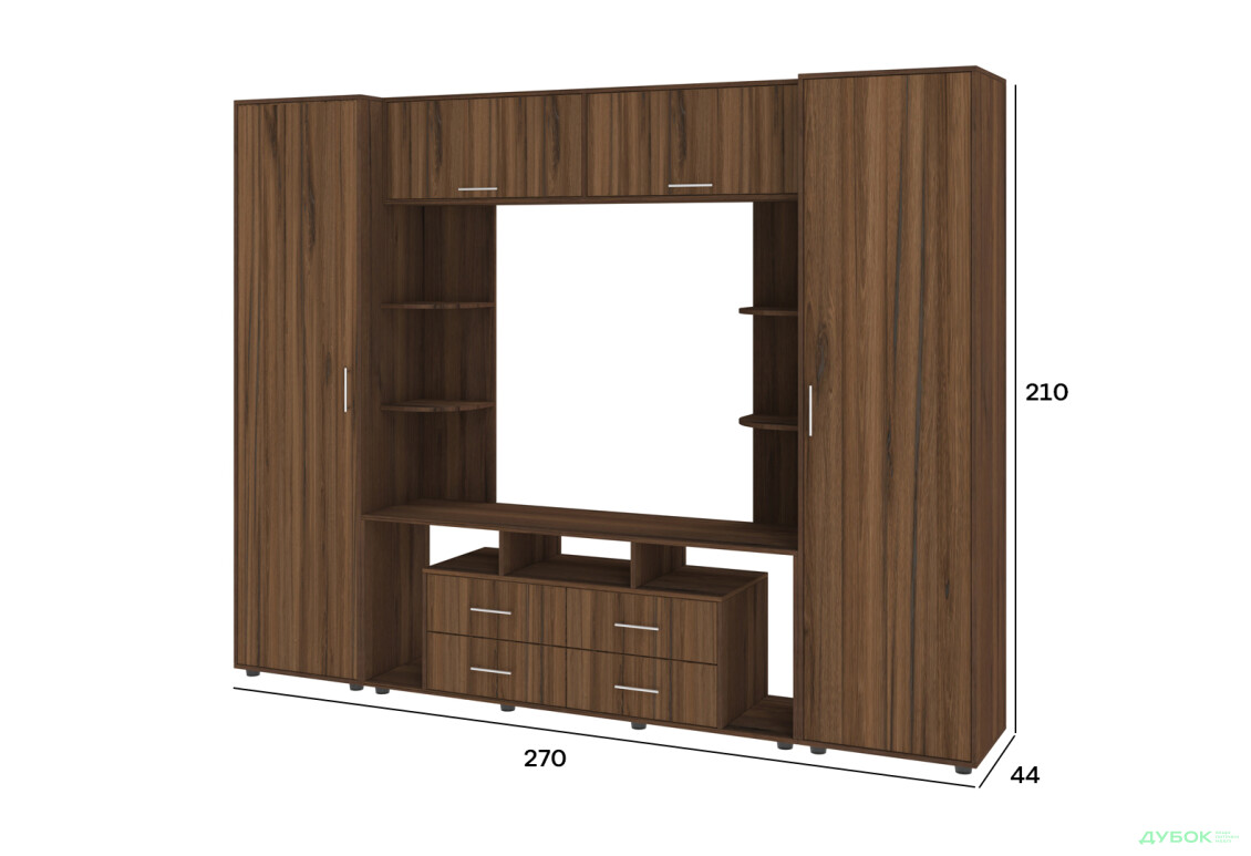 Изображение 4 - Стенка Киевский стандарт Юта Д 270 см орех макадамия / дуб ливорно