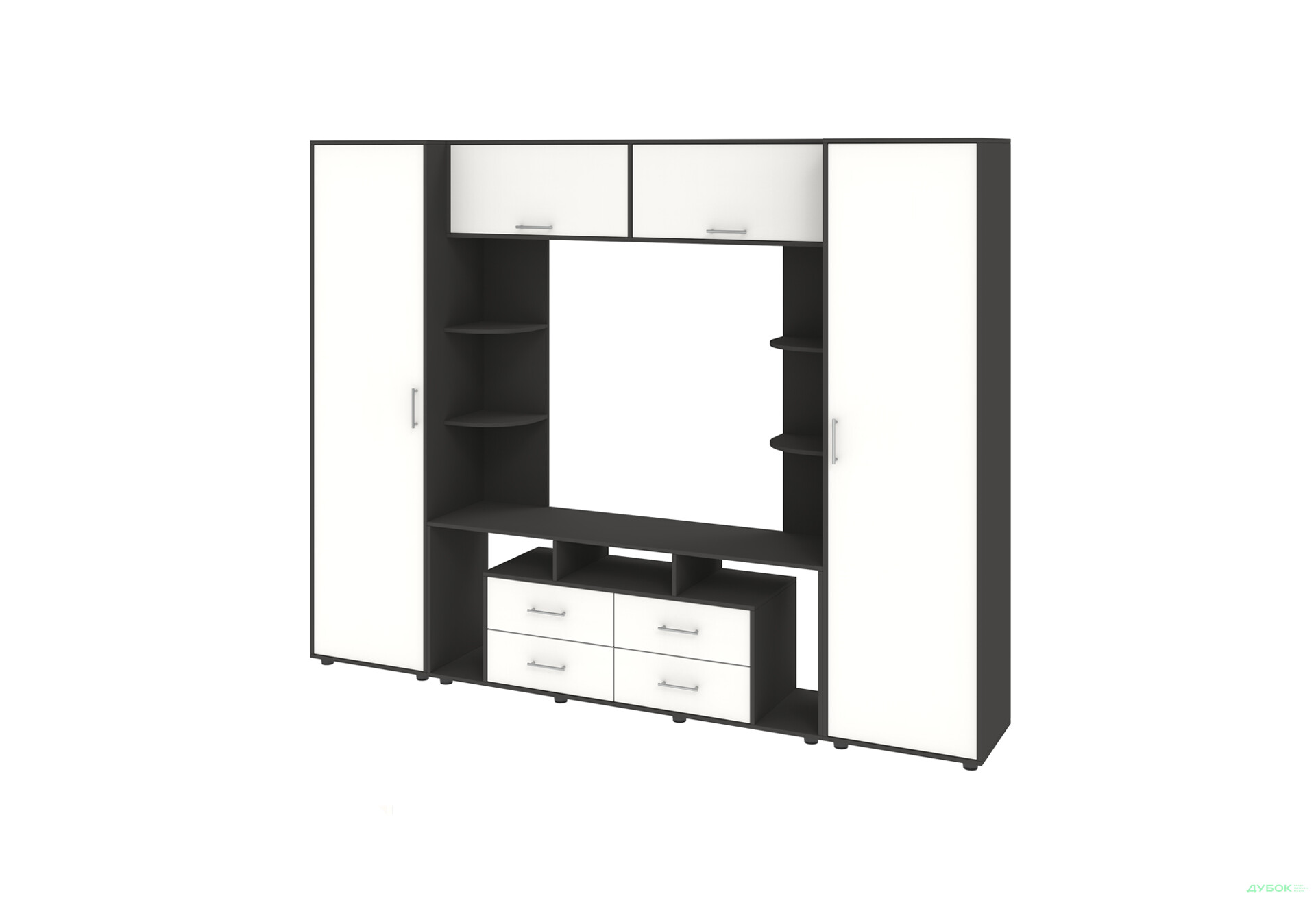 Изображение 1 - Стенка Киевский стандарт Юта М 270 см антрацит / белый супермат