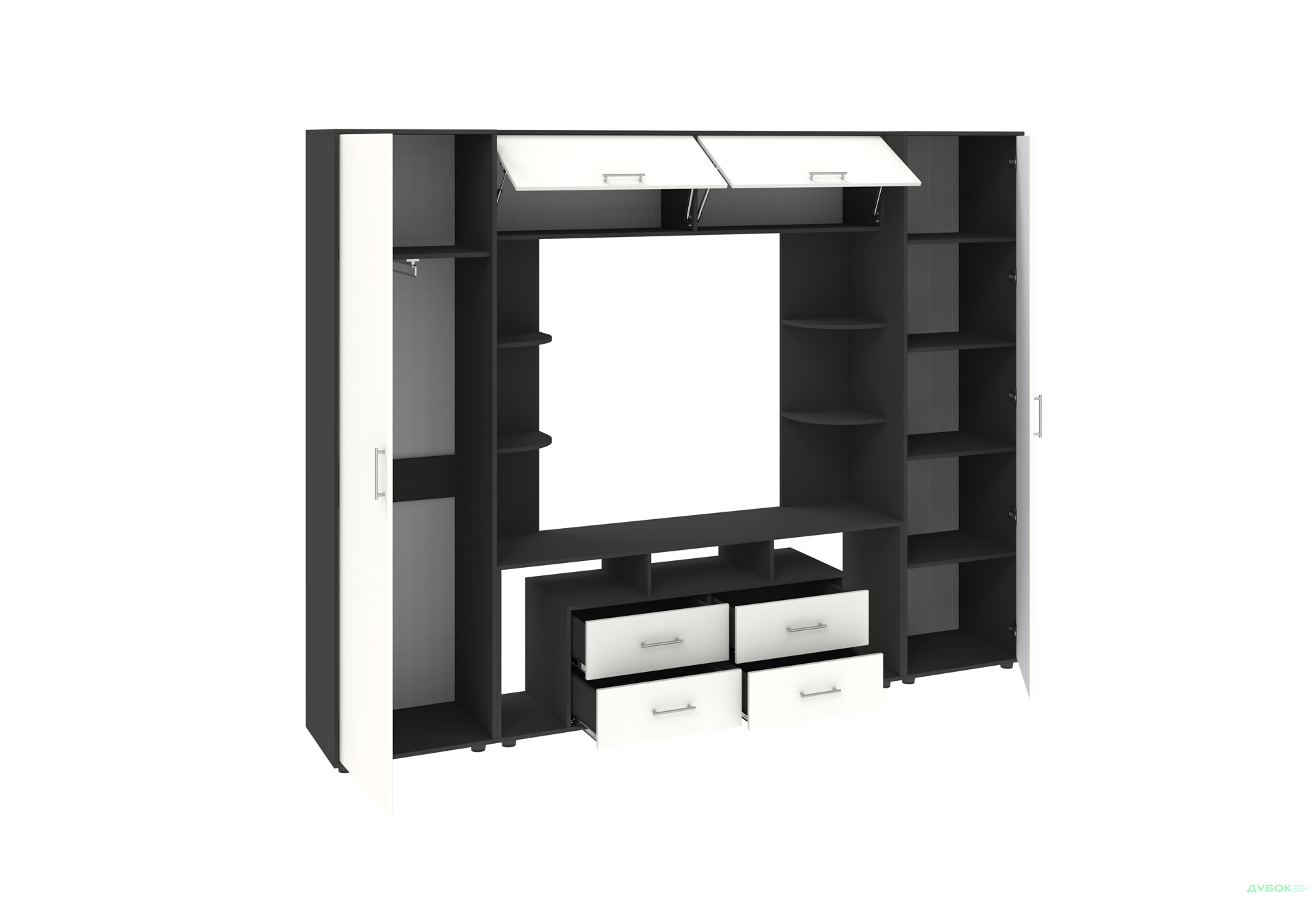 Изображение 3 - Стенка Киевский стандарт Юта М 270 см антрацит / белый супермат