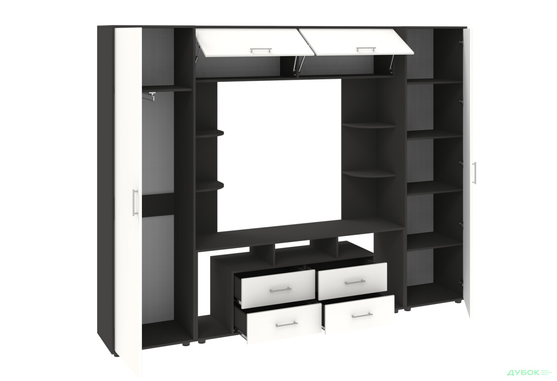 Изображение 3 - Стенка Киевский стандарт Юта М 270 см антрацит / белый супермат