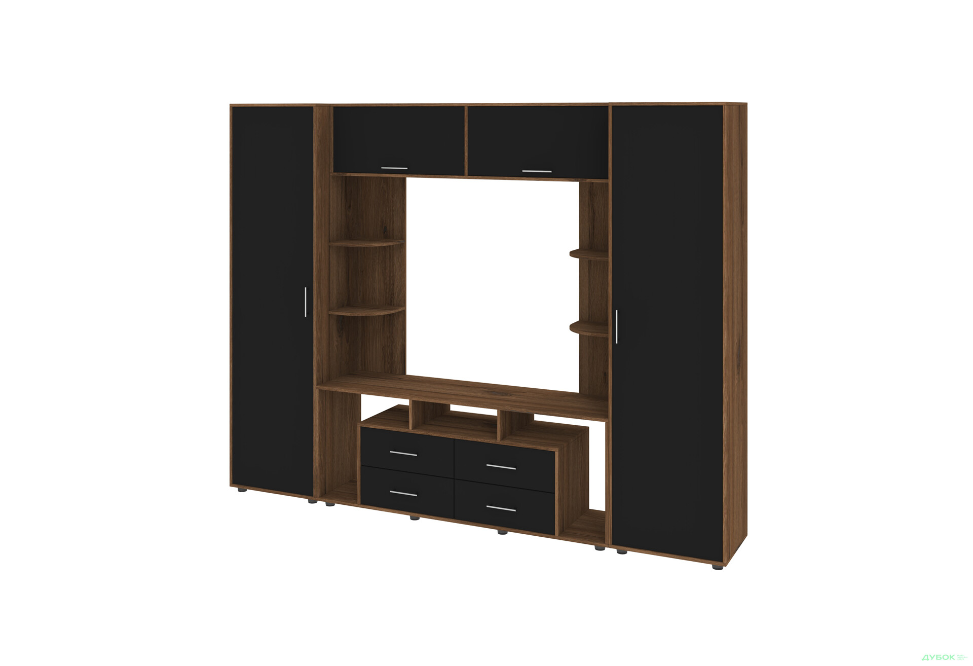 Зображення 1 - Стінка Київський стандарт Юта М 270 см дуб ліворно / чорний софт