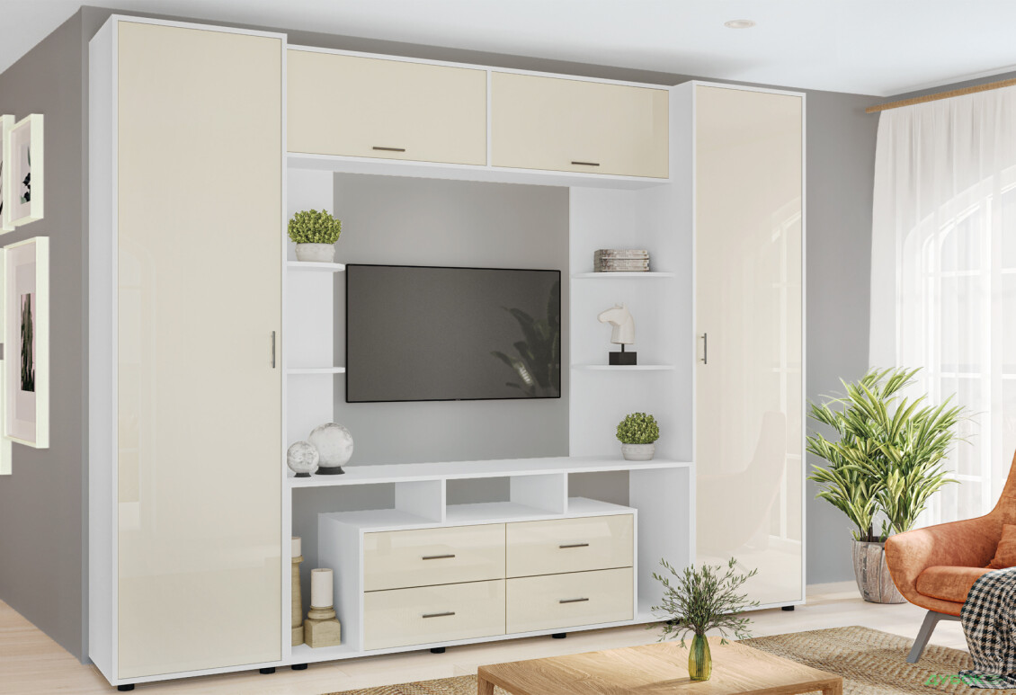 Зображення 2 - Стінка Київський стандарт Юта М 270 см німфея альба / слонова кістка