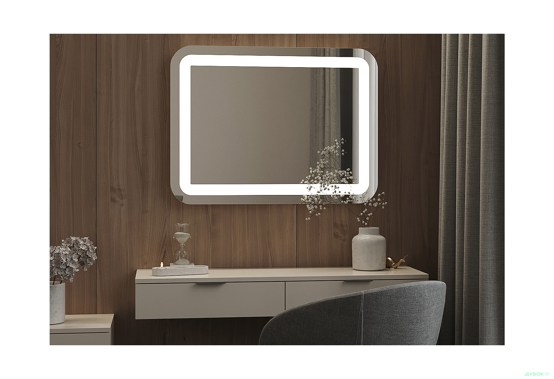 Зображення 1 - Дзеркало Софія 800х600 кнопка Moreli