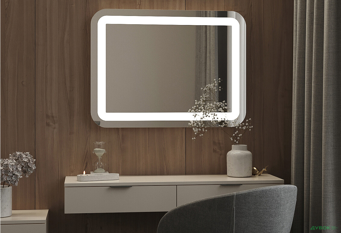 Дзеркало Софія 800х600 кнопка Moreli