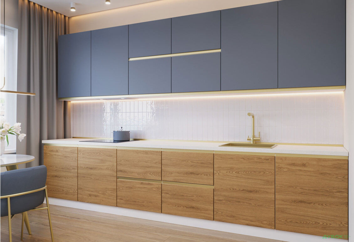 Кухня VIP-master Прайм / Лорі 360 см, темно-синій / дуб класичний Н - Зображення 1 Зображення 1 - Кухня VIP-master Прайм / Лорі 360 см, темно-синій / дуб класичний Н