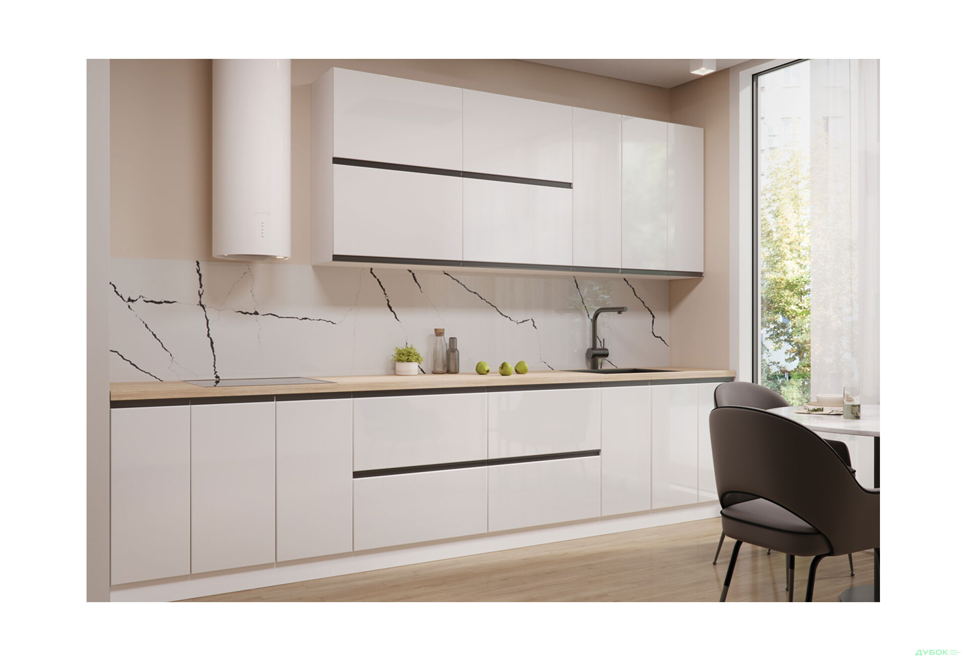 Кухня VIP-master Прайм Люкс / Prime Luxe 300 см, білий глянець - Зображення 1 Зображення 1 - Кухня VIP-master Прайм Люкс / Prime Luxe 300 см, білий глянець