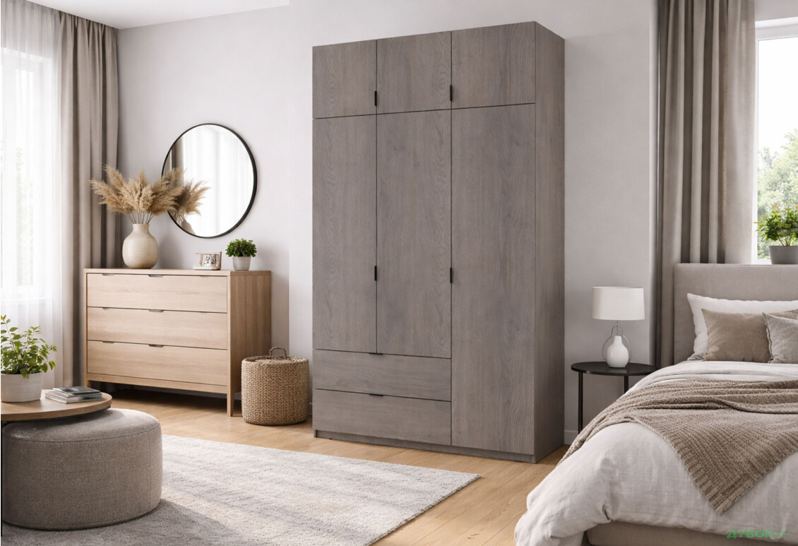 Зображення 2 - Шафа Doros Лукас 3-дверна з антресоллю 135 см канноло