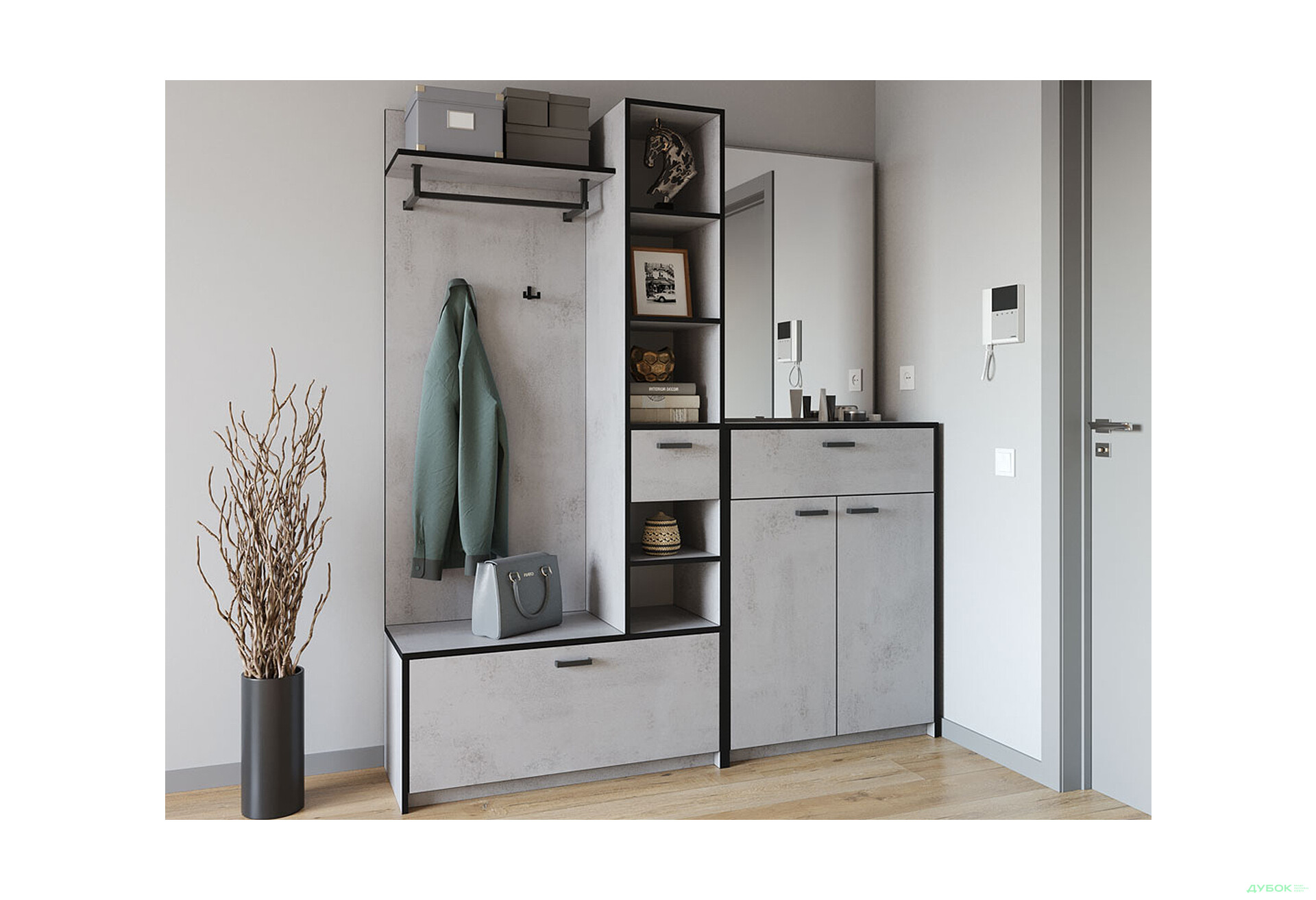 Изображение 1 - Прихожая Moreli KO-0002 Корнелия бетон тефра