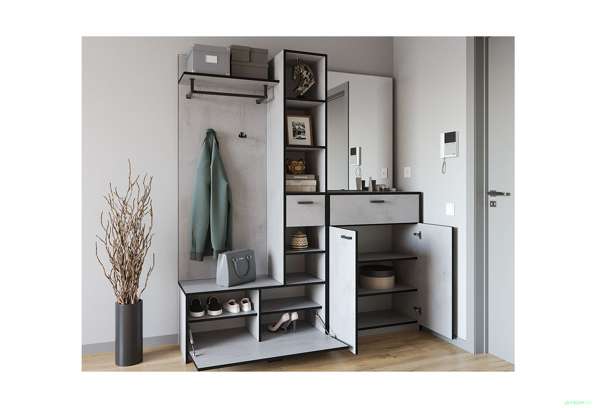 Изображение 2 - Прихожая Moreli KO-0002 Корнелия бетон тефра