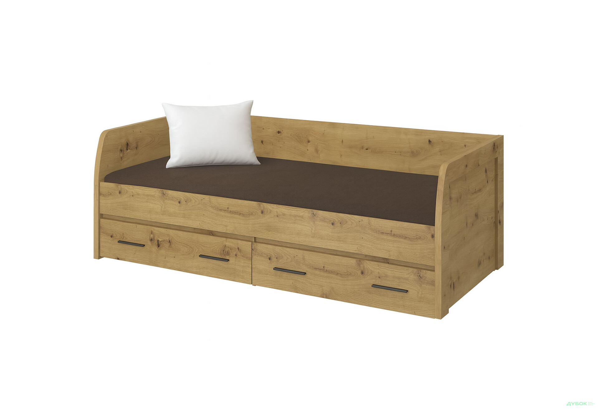 Ліжко VMV holding Айсон 90х200 см з матрацом та шухлядами, дуб артізан - Зображення 1 Зображення 1 - Ліжко VMV holding Айсон 90х200 см з матрацом та шухлядами, дуб артізан
