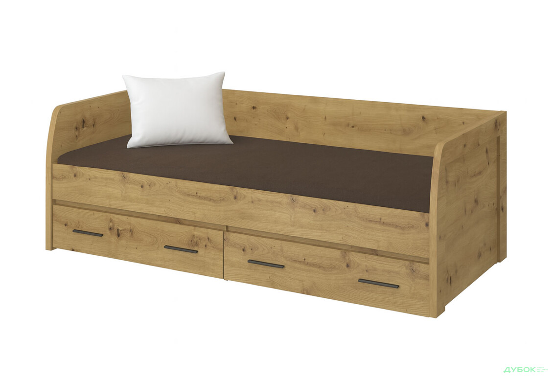 Ліжко VMV holding Айсон 90х200 см з матрацом та шухлядами, дуб артізан - Зображення 1 Зображення 1 - Ліжко VMV holding Айсон 90х200 см з матрацом та шухлядами, дуб артізан