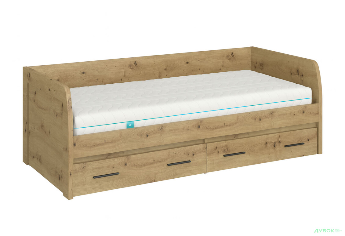 Ліжко VMV holding Айсон 90х200 см з матрацом та шухлядами, дуб артізан - Зображення 4 Зображення 4 - Ліжко VMV holding Айсон 90х200 см з матрацом та шухлядами, дуб артізан