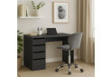Зображення 2 - Стіл письмовий Kredens furniture Ерго / Ergo 110x55 см лівий з 5-ма шухлядами графіт та з кріслом Бетані сірий оксамит