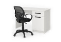 Зображення 1 - Стіл письмовий Kredens furniture СК-2 115x55 см з тумбою і шухлядою, білий сніг, з кріслом Біт чорним