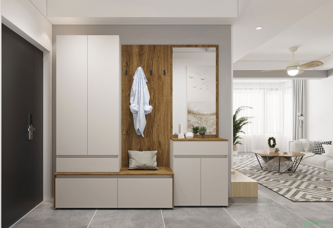 Тумба Гербор Ансі KOM2D1S з шухлядою та дверцятами, дуб травіата / кашемір - Зображення 2 Зображення 2 - Тумба Гербор Ансі KOM2D1S з шухлядою та дверцятами, дуб травіата / кашемір