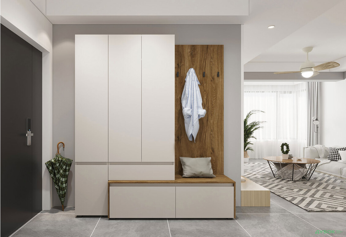 Пенал Гербор Ансі REG2D з полицями 40 см, дуб травіата / кашемір - Зображення 2 Зображення 2 - Пенал Гербор Ансі REG2D з полицями 40 см, дуб травіата / кашемір