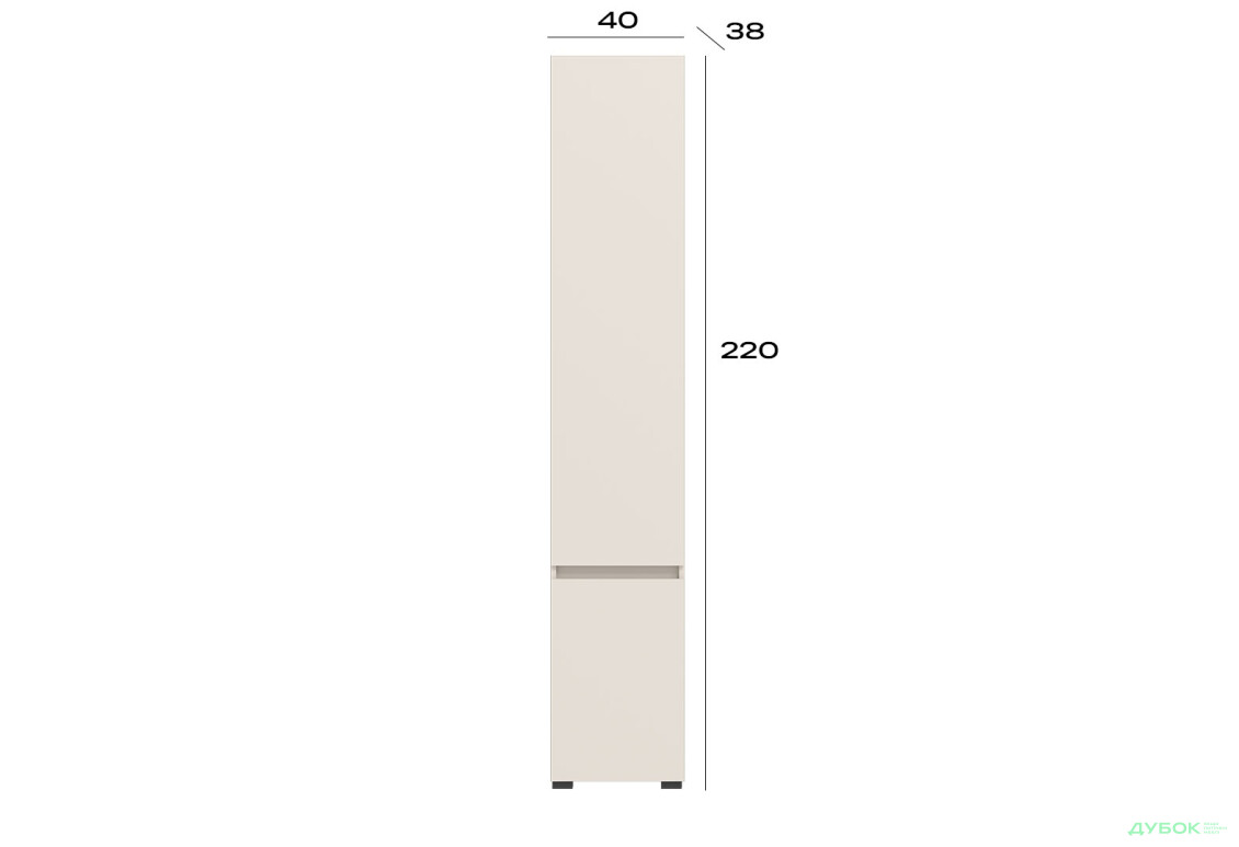 Пенал Гербор Ансі REG2D з полицями 40 см, дуб травіата / кашемір - Зображення 3 Зображення 3 - Пенал Гербор Ансі REG2D з полицями 40 см, дуб травіата / кашемір