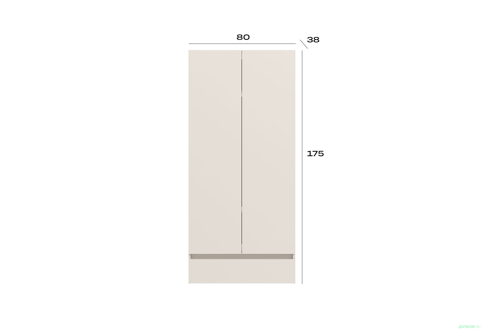 Пенал-надставка Гербор Ансі REG2D1S зі штангою та полицями 80 см, дуб травіата / кашемір - Зображення 3 Зображення 3 - Пенал-надставка Гербор Ансі REG2D1S зі штангою та полицями 80 см, дуб травіата / кашемір