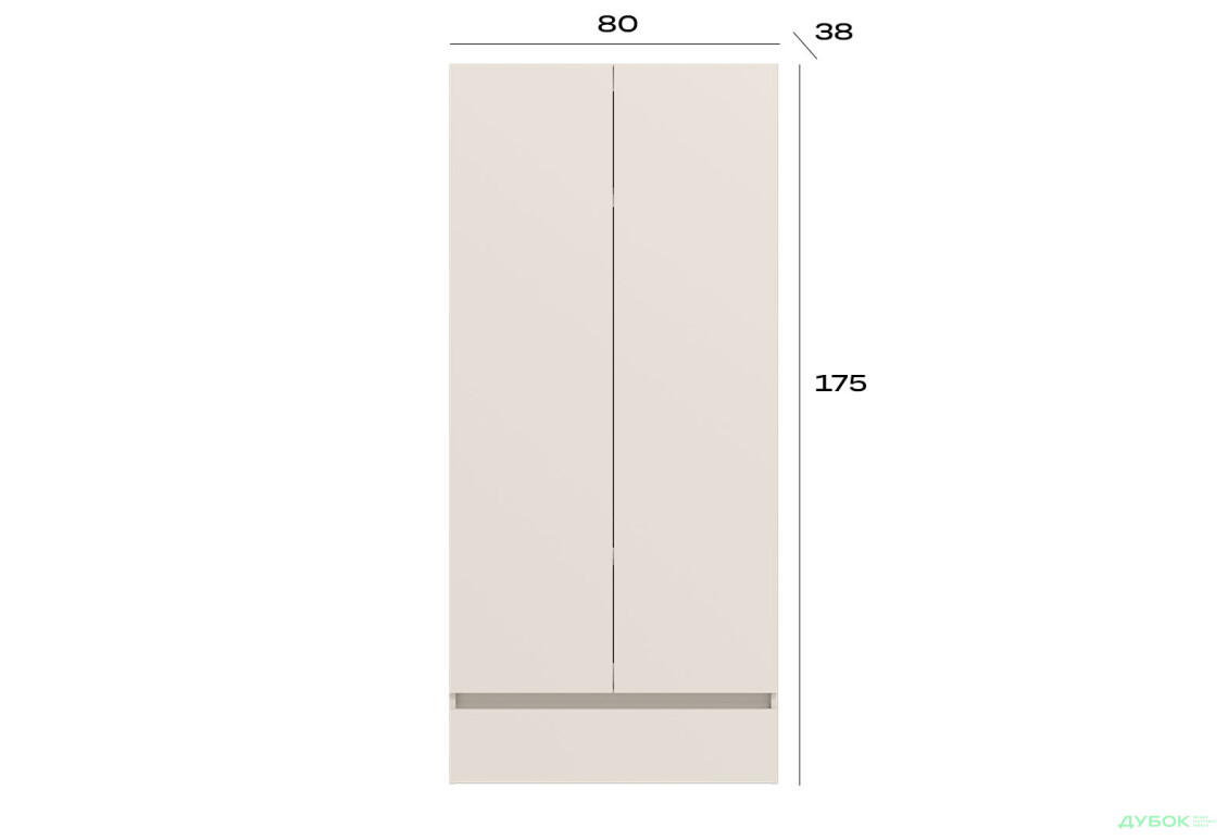 Пенал-надставка Гербор Ансі REG2D1S зі штангою та полицями 80 см, дуб травіата / кашемір - Зображення 3 Зображення 3 - Пенал-надставка Гербор Ансі REG2D1S зі штангою та полицями 80 см, дуб травіата / кашемір