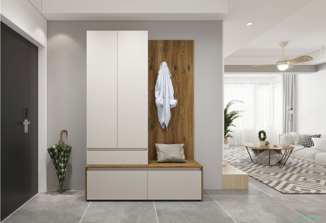 Пенал-надставка Гербор Ансі REG2D1S зі штангою та полицями 80 см, дуб травіата / кашемір - Зображення 2 Зображення 2 - Пенал-надставка Гербор Ансі REG2D1S зі штангою та полицями 80 см, дуб травіата / кашемір