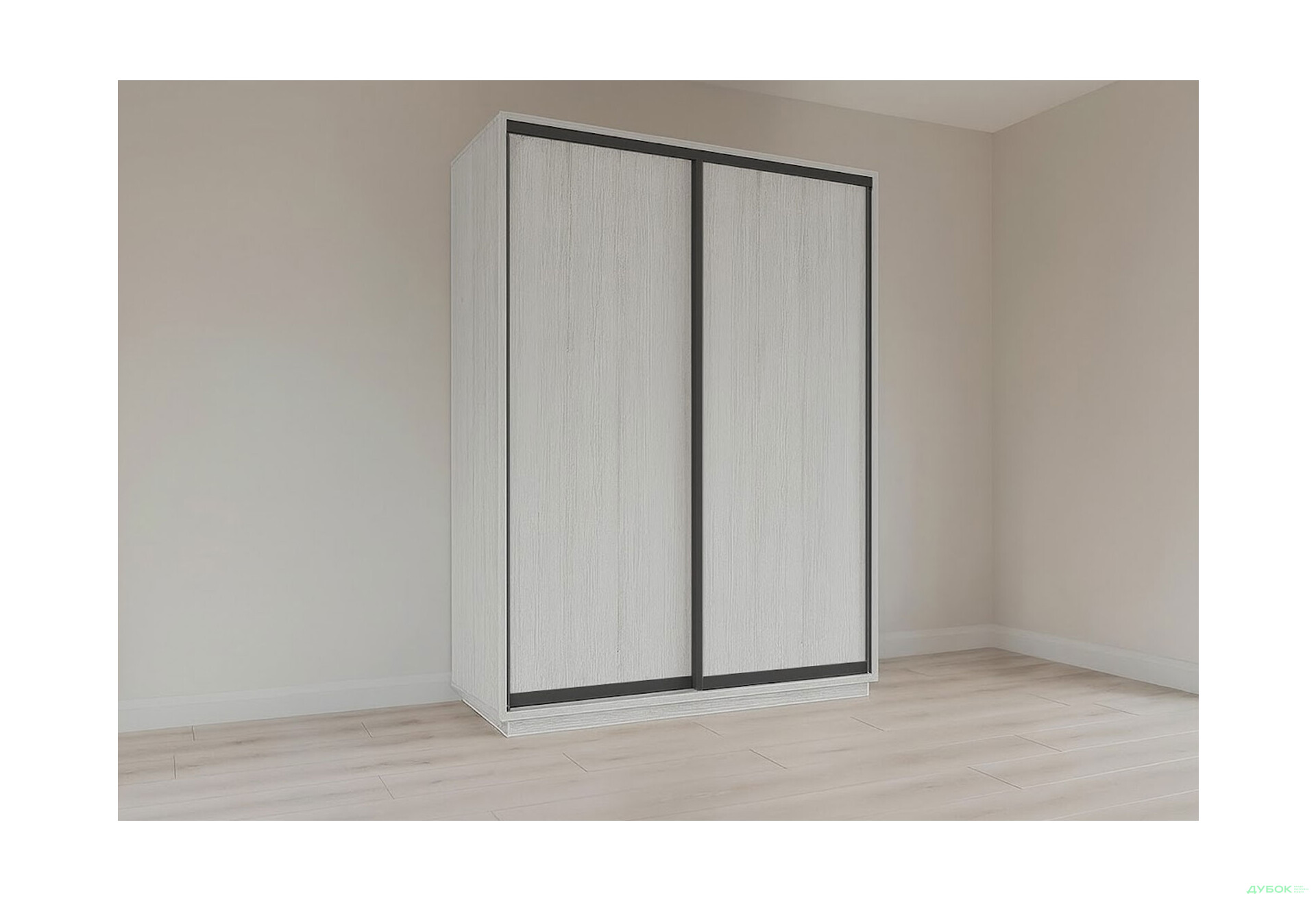 Изображение 2 - Шкаф-купе 2D 1300х450х2400 Корпус Белый Структурный Фасад 646 ДСП Сосна Нати Bl Креденс Фениче