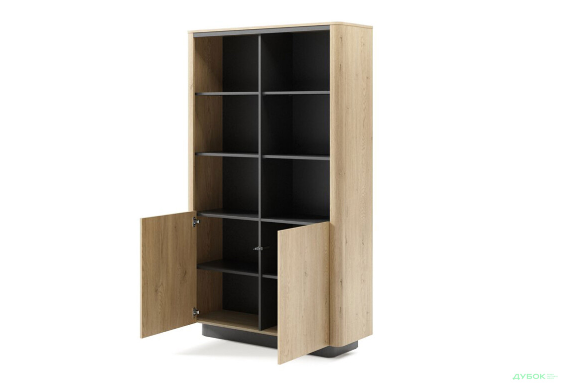 Изображение 2 - Шкаф-стеллаж комбинированный Perfect Home Торро / Torro 113,2 см, дуб кремона / черный