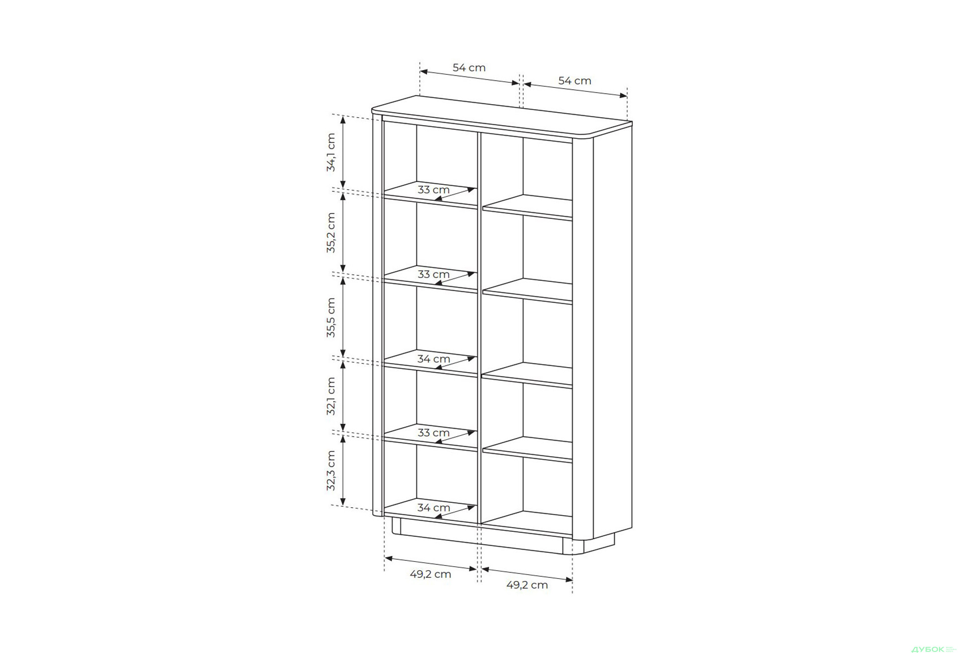 Изображение 7 - Шкаф-стеллаж комбинированный Perfect Home Торро / Torro 113,2 см, дуб кремона / черный