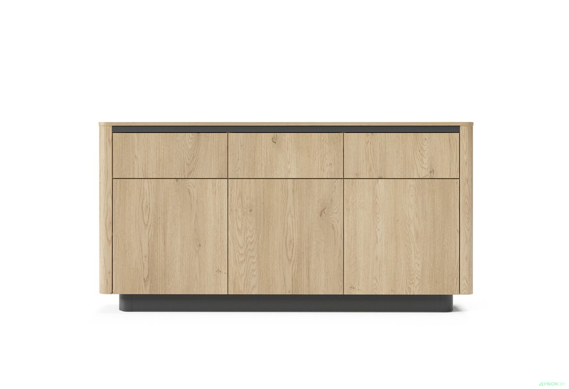 Изображение 4 - Комод Perfect Home Торро / Torro 3-дверный с ящиками 163,2 см, дуб кремона / черный