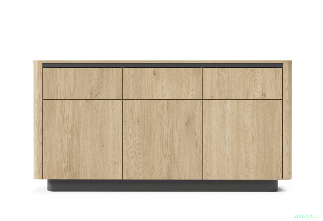 Изображение 4 - Комод Perfect Home Торро / Torro 3-дверный с ящиками 163,2 см, дуб кремона / черный