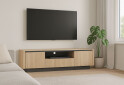 Тумба під ТВ Perfect Home Торро / Torro з 3 дверцятами та полицею 200 см, дуб кремона / чорний - Зображення 3 Зображення 3 - Тумба під ТВ Perfect Home Торро / Torro з 3 дверцятами та полицею 200 см, дуб кремона / чорний