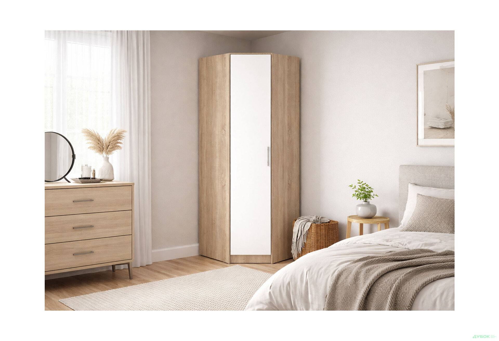 Зображення 2 - Шафа Київський стандарт МВ-4 кутова 1-дверна 75x45x210 см