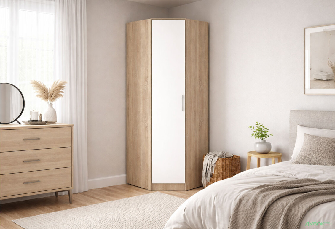 Зображення 2 - Шафа Київський стандарт МВ-4 кутова 1-дверна 75x45x210 см