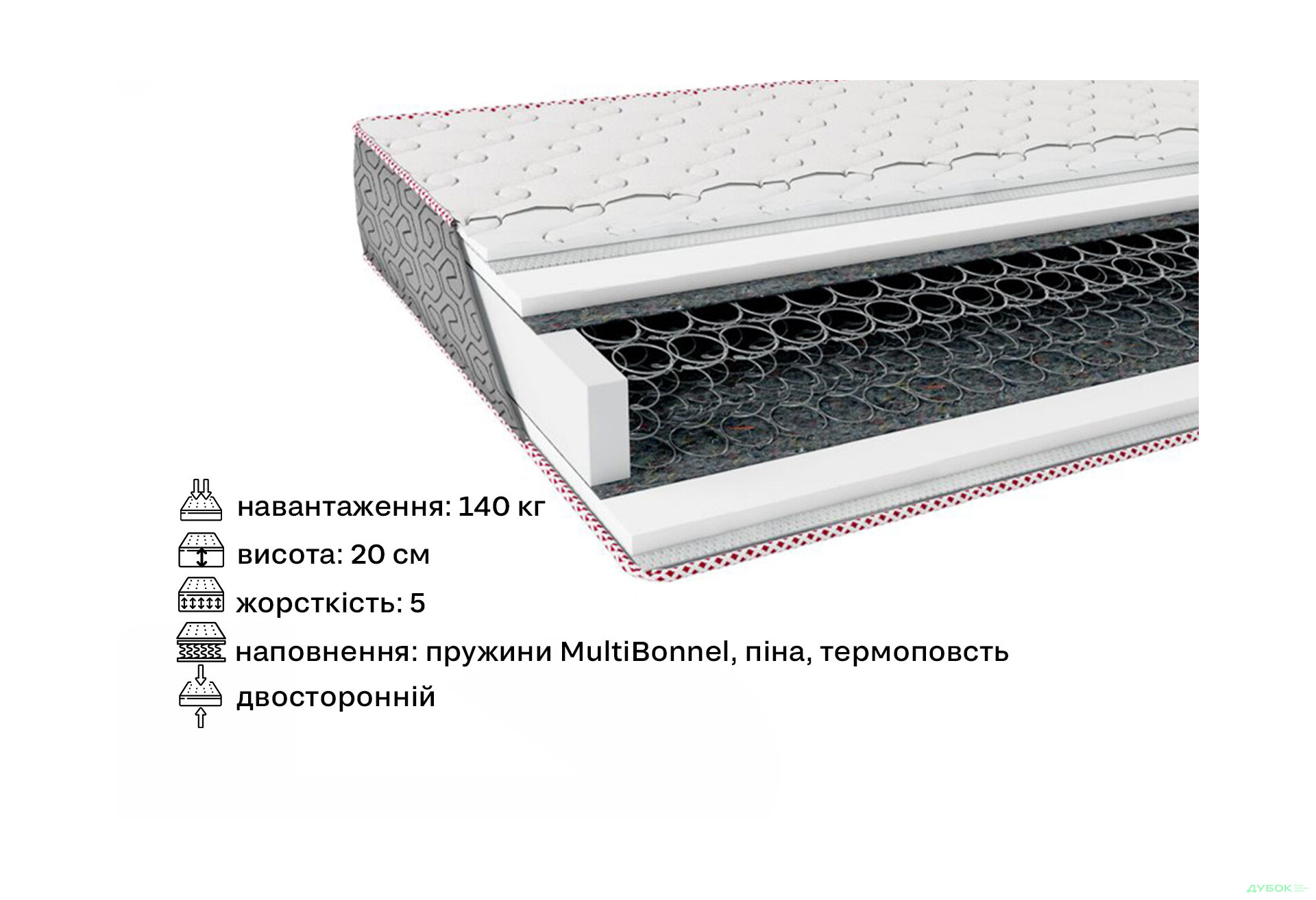 Зображення 2 - Матрац Nova / Нова 180х200 серія Fashion ЕММ