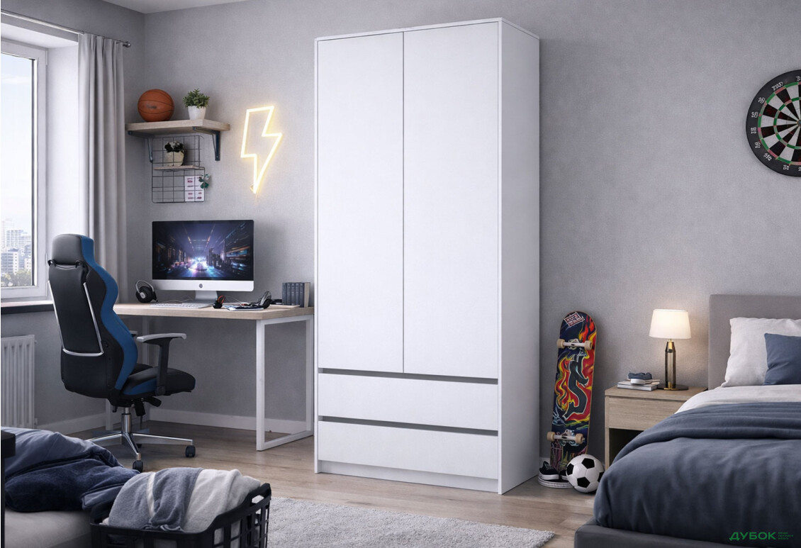 Зображення 2 - Шафа Київський стандарт Соло 2-дверна з 2 шухлядами 90 см