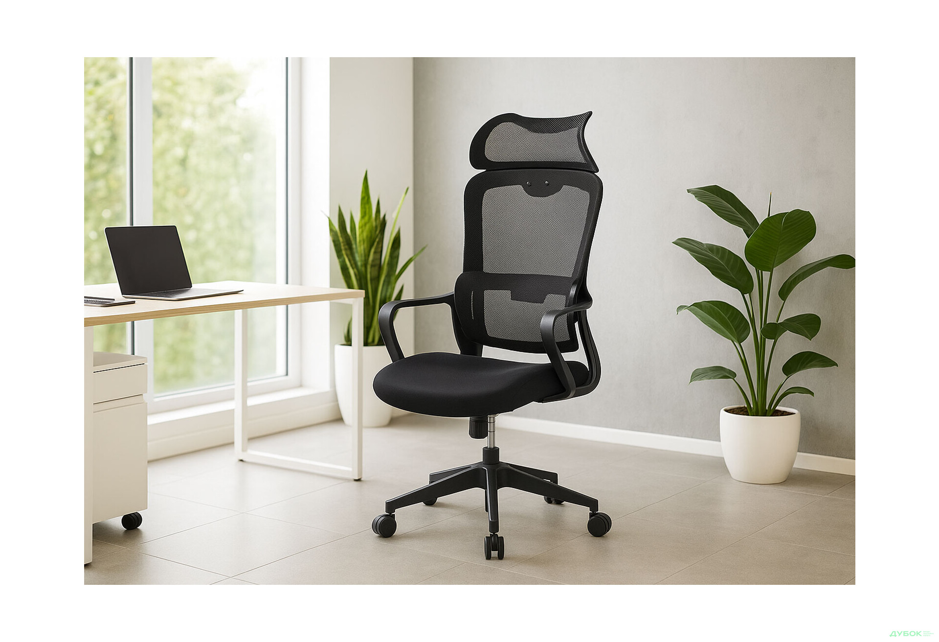 Зображення 2 - Крісло Інтарсіо Джим / Jim поворотне чорне / чорний каркас