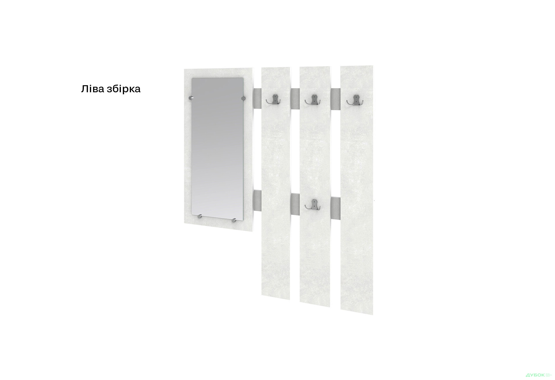 Зображення 4 - Вішак для одягу Київський стандарт Ліра з дзеркалом 100x110 см бетон стайл