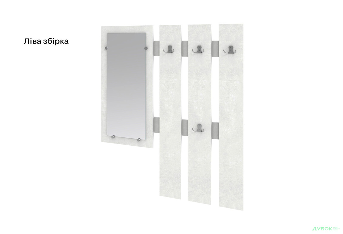 Зображення 4 - Вішак для одягу Київський стандарт Ліра з дзеркалом 100x110 см бетон стайл