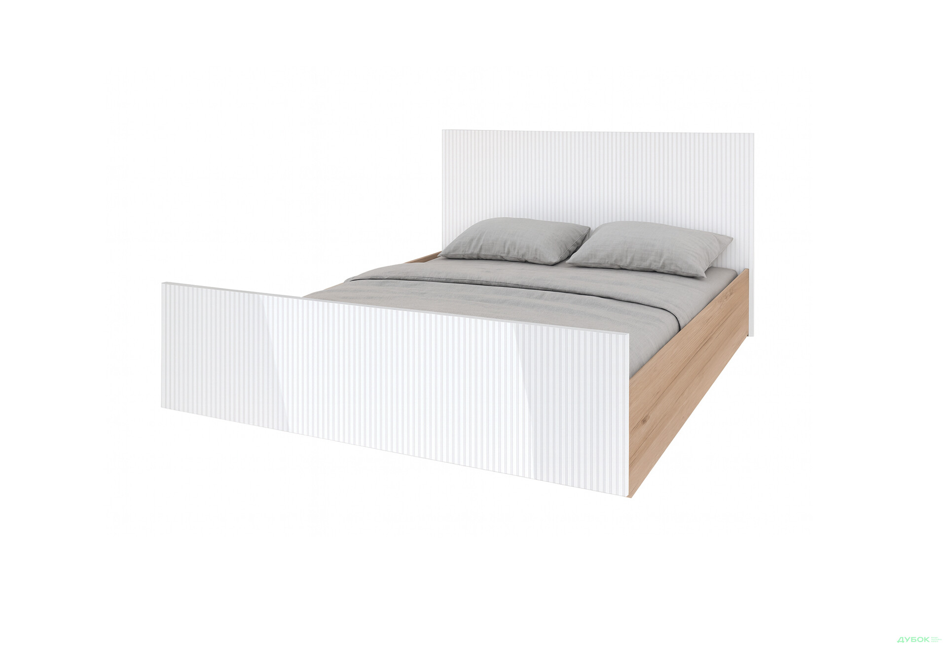 Зображення 1 - Ліжко двоспальне Київський стандарт Лайн 160x200 см дуб рая / білий глянець